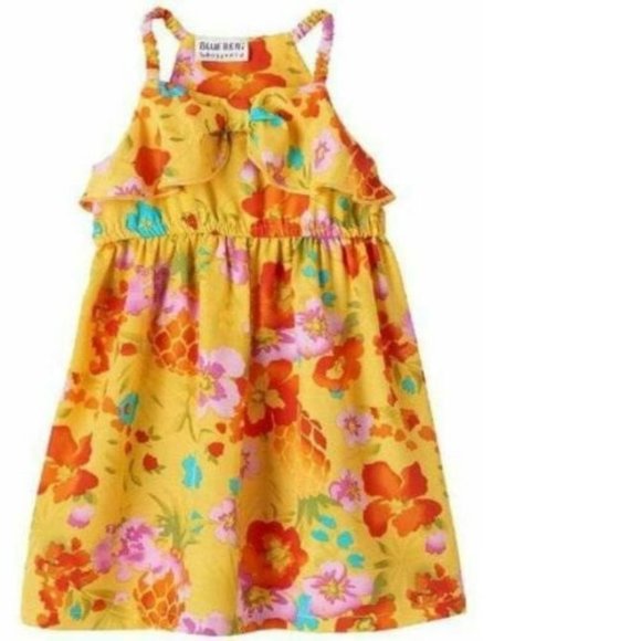 *Sun Dress Blueberi Blvd sz 5 Yellow Floral Summer Easter Sleeveless Scoop Girls - Picture 1 of 5